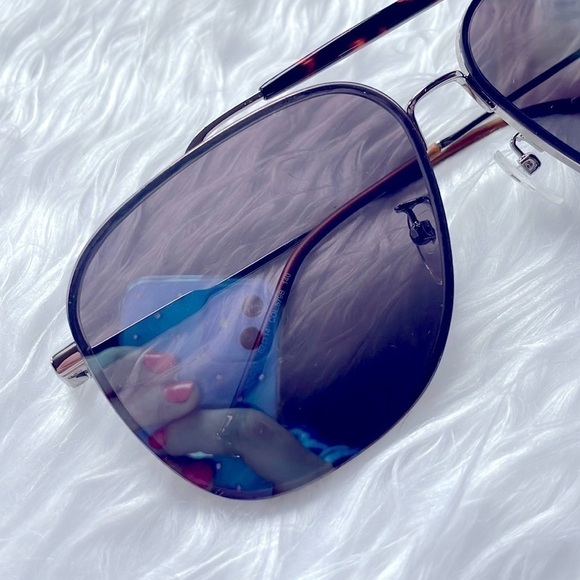 Zadig & Voltaire Pilot Aviator Sunglasses Metal Frame Blue Reflective Lens - Picture 7 of 16